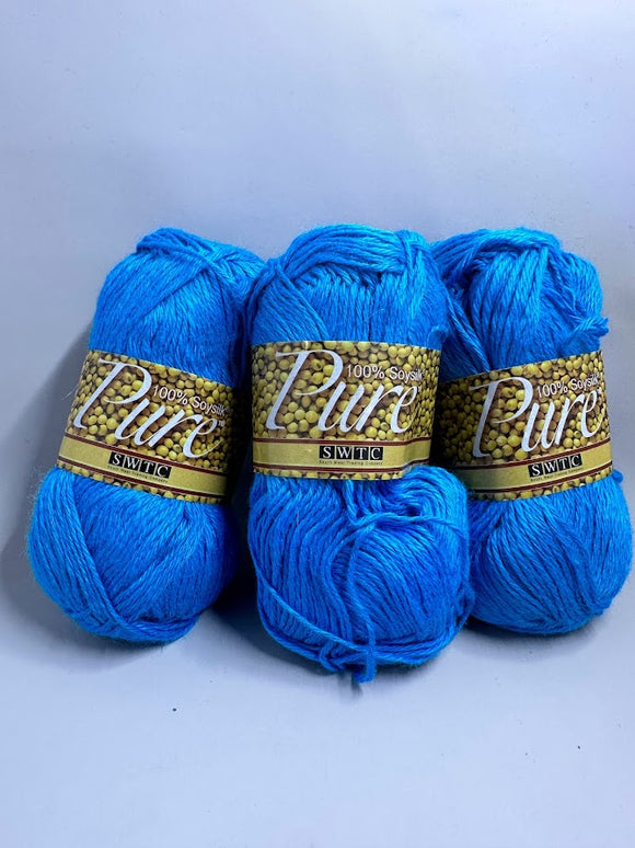 Soy Silk Pure  Silk Yarn  Bright Blue