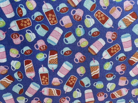 Riley Blake Cotton Fabric by Damask Love Rainbow Fruit Bubble Tea