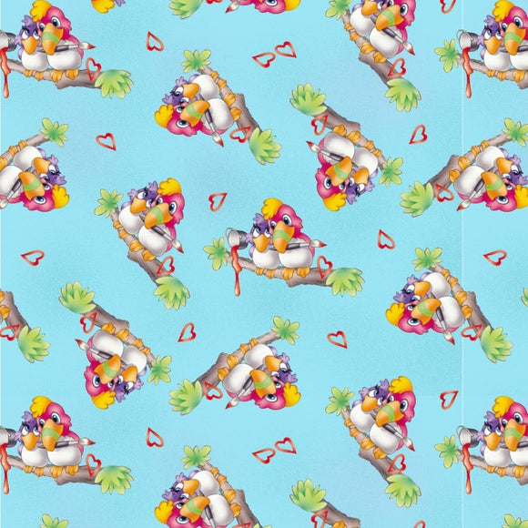 Studio E Painting the World Playful Parrots Cotton Fabric